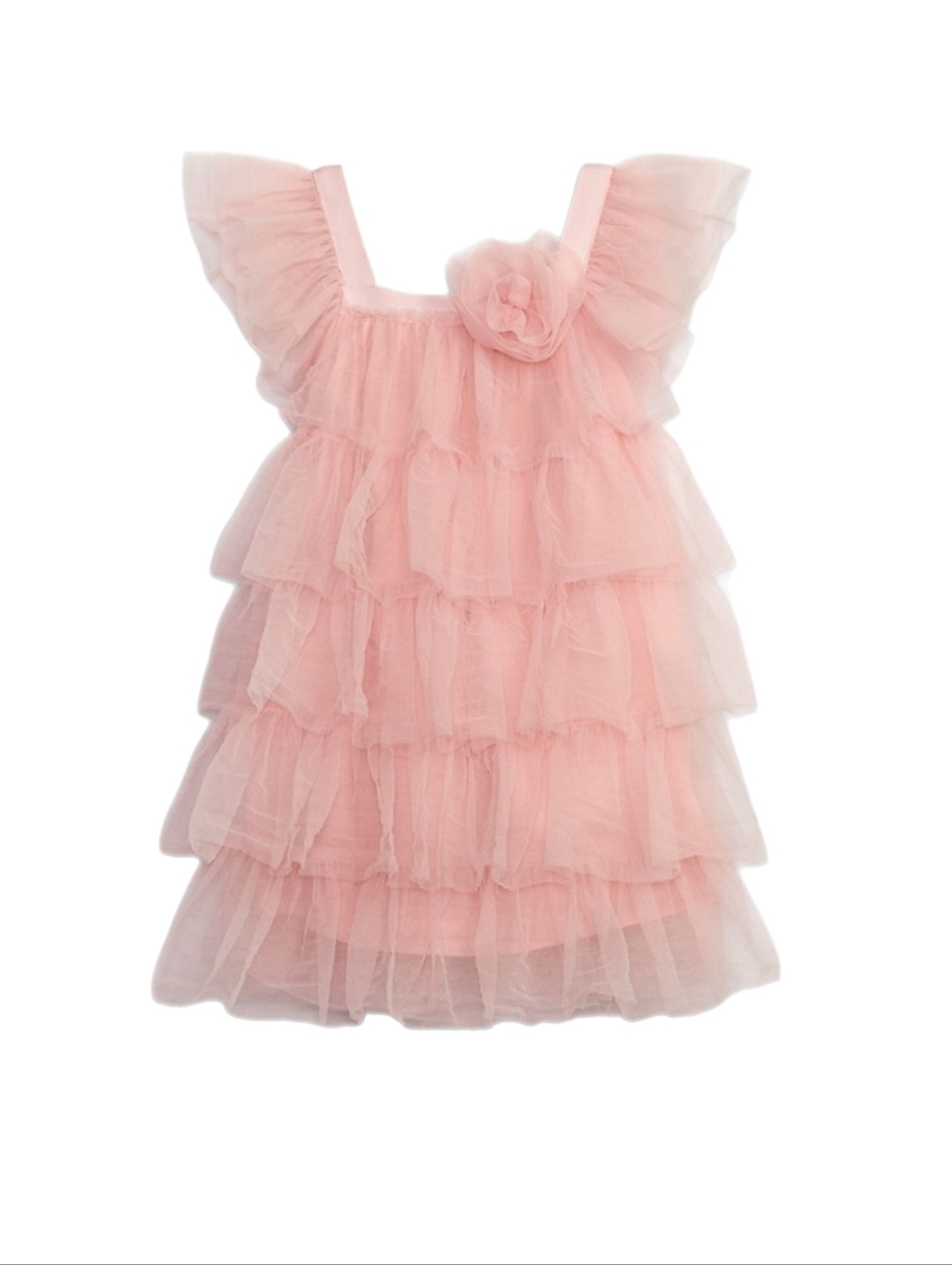 Gap x Loveshackfancy Pink Ruffle Dress Girls Size 4T